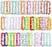 50/ Hawaiian Leis - Necklace Tropical Beach Pool Party Dress Decoration,Lei Theme Party Favors Birthday Wreath Luau Party Supplies Strop-au