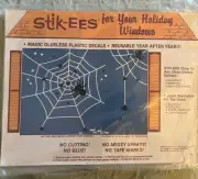 Halloween Window Clings “Icky” Vintage Stik-EES With Spiders, Webs, & Flies NEW