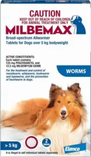 Broad Spectrum All Wormer For Dogs Over 5kg 2 Tablets Including Heartworm
