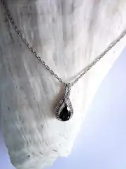 Macy"s Genuine Sapphire & Diamond Pendant Necklace in Sterling Silver