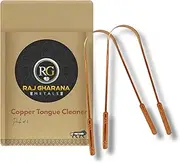 Copper Tongue Cleaner (Pack of 2) - Reduces Bad Breath & Becterial Load - Supports Digestive Health | Wide & Soft Edge Span - Non Slippery Flexible Handle - Easy & Safe to Use by Raj Gharana Metals