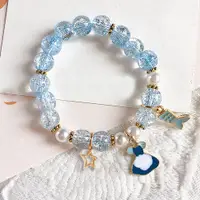 在飛比找PChome24h購物優惠-UNICO 兒童甜美元素串珠手鍊/配飾-水藍色