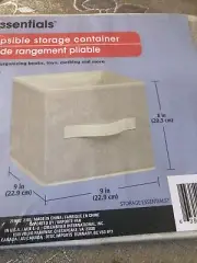 Essentials Collapsible Storage Container 11 x 10.5 x 10.5 inches. Fast Shipping