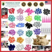 100 Non-Toxic Cat Nail Caps in 5 Colors - Medium Size for Home & Cat Safety