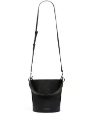 [David Lawrence] Trinity Raffia Bucket Bag in Black