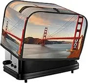 Golden Gate Bridge Toaster Cover 2 Slice Bread Machine Covers Waterproof Universal Size Kitchen Small Appliance Cover with Hang Loop, Dust and Fingerprint Protection