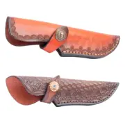 Knife Sheath Hand Made Leather with Fixed Blade Knife