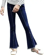 [MEILONGER] Girls Flared Jeans Kids Bell Bottom Pants with Elastic Waistband Size 8,10-12,14-16,18-20