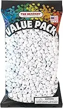 The Beadery 6 by 9mm Barrel Pony Bead, White, 900-Pieces