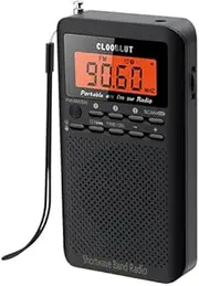 RD218 Portable Radio FM/AM/SW Transistor Battery Operated by 2*AA Batteries with Key Backlight LCD Display Digital Alarm Clock Sleep Timer,Best Reception,Best Sound Quality Pocket Radio for Running
