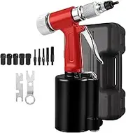 Air Riveter Blinding Riveting Nuts Tool, Hydraulic Pneumatic Rivet Gun with 5PCS Metric Mandrels M4 M5 M6 M8 M10, Pop Rivet Nut Gun Riveting Machine for Body Panels Bicycle Attachments Furniture (Col
