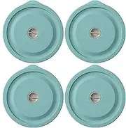 Replacement Lids for Pyrex 7200-PC 2 Cup, Silicone Round Storage Cover Lid for Anchor Hocking Glass Bowl 4 Pack with Date Mark
