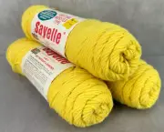 Vintage Lot SAYELLE Yarn Skein Knitting Worsted Kmart 4 Ply Acrylic LT. YELLOW
