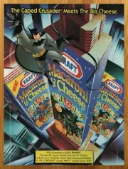 1998 Kraft Macaroni & Cheese/DC Heroes Print Ad/Poster Batman Superman 90s Kids