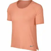 Nike Womens Lightweight Miler Breathe Training Running Top Sz Medium Peach Color
