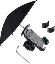 MUCKLILY 1 Set Bike Phone Mount with Umbrella Stable Cellphone Holder for Safe Navigation and Calls Easy One Hand for Cycling and Outdoor Activities