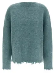 [Jil Sander] Jil Sander-Fringed Sweater Maglioni Celeste-Donna 38DE