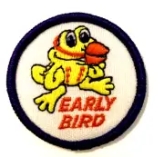 Vintage Girl Scout Early Bird Patch 2000 Frog with Purple Border