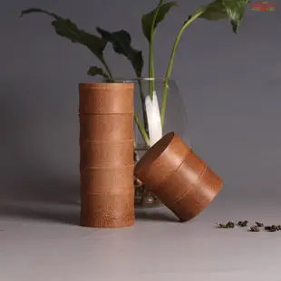 竹茶葉罐 天然竹制碳化密封竹工藝茶葉罐醒茶桶旅行便攜帶茶葉罐