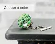 RECYCLED CIRCUIT BOARD Tie Clasp Tack Pin Geek Nerd Cyberpunk Gift CHOOSE COLOR