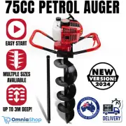 Post Hole Digger Driller 75CC Giantz Petrol Borer One Two Man Auger Fence Plant