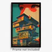 Korean Movie Poster - Sharp Courtyard (Korea Psychedelic Art Retro Film Print)