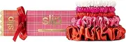 slip Scrunchies in Holiday Cracker Packaging: Anti-Crease, Anti-Breakage Slipsilk™ Design Protects Delicate Hair | Includes 5 Assorted Pure Silk Scrunchies, Scarlet