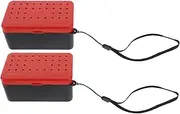 2pcs Fishing Red Worm Box Insulated Bait Bucket Fishing Lure Kit Bait Storage Cases Worm Containers Portable Tackle Boxes Plastic Orange