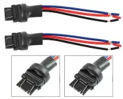 Pigtail Wire Male Socket 3157 T25 Two Harness Cable Brake Stop Tail Lamp Socket