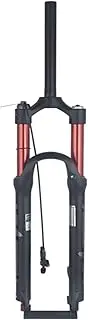 ZECHAO 26/27.5/29INCH Double Air Chamber Front Fork, Aluminum Alloy 120mm Travel 1-1/8" Rebound Adjustment Disc Brake Air Supension Front Fork(Red-Remote Lock,29inch)