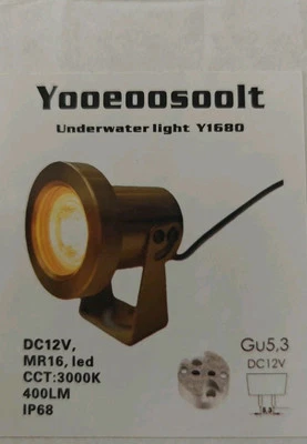 Underwater Light Solid Brass Submersible LED Light with 5WMR16 LED Bulb