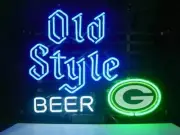 Green Bay Packers Old Style Beer 20"x16" Neon Sign Bar Lamp Beer Light