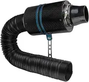 Universal Fiber Intake Filter Box Feed Enclosed Intake Induction Car Carbon Fibre Cold Air Filter Pipe Hose Kit 1 Set