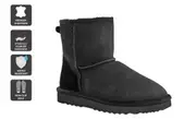UGG Outback Premium Australian Sheepskin Short Classic Boot (Black)