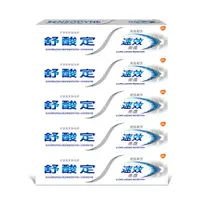 在飛比找PChome24h購物優惠-舒酸定 速效修護抗敏牙膏-亮白配方 100g x5