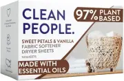 The Clean People Fabric Softener Sheets - Dryer Sheets - Softens & Removes Stati