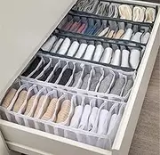 5 Drawer Organizers for ClothingWardrobe Clothes Organizer Dresser Drawer Organizer Clothes Jeans Storage Socks Underwear Organizer (Shirt+Jeans+T-Shirt+Bra+Underwear+Socks Grids, 36*25*20cm)