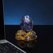 Lava Dragon Egg, Handmade Resin Dragon Sculpture with Base, Unique Gift for C...