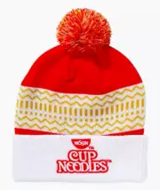 Adult Nissin Cup of Noodles Beanie, Nissin Beanie, Cup of Noodles Pom-Pom Hat