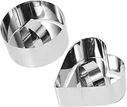 FUNOMOCYA Adjustable Pie Ring Molds Round and Heart Shape Cake Molds Set Stainless Steel for Cakes and Cookies