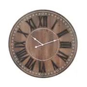 Willow & Silk MDF 60cm Rustic Brown w/ Black Roman Numeral Wall Clock