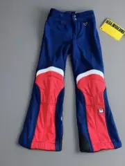 NOS NWT Kids Obermeyer Snow Ski Pants Size 10 Red White Blue Rare VTG Flare