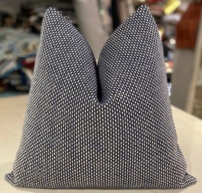 PAIR METAPHORES ECUME "GRAVITY" FRENCH BASKETWEAVE JACQUARD CUSTOM PILLOWS