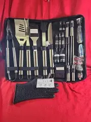 Commercial Chef 25PC Barbeque Grill Accessories - Grill Tool Set - Grilling Gift