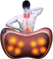 Woschmann-Back Neck Massager Kneading Massage Pillow with Heat for Shoulders, Lower Back, Calf, Legs, Foot - Use at Home, Office, and Car(Brown)