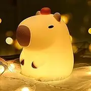 Cute Capybara Night Light for Kids, LED Silicone Nursery Animal Tap Night Lamp, Portable Rechargeable Bedside Touch Lamp, Cute Stuff Birthday Gifts for Boys Girls Baby Toddler Room Decor