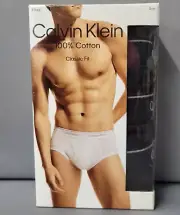 Calvin Klein Classic Fit Cotton Briefs Underwear Mens 2XL Black 3 Pack New