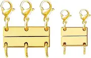Anglecai 2 Pack Necklace Layering Clasps with Magnetism, Magnetic Jewelry Layered Clasps Necklace Separator for Layering Multiple Necklace Clasp for Layered Look for Stackable Necklaces