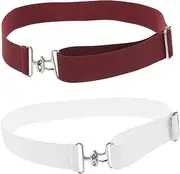 [HORIALENCE] 2pcs Adjustable Elastic Equestrian Belt for Women Quick Release Shark Buckle Fashion Waist Belt Versatile Chic Design for Horse Riding Outfits Accessory for All Genders