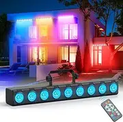 LED Stage Light Bar, 50W LED 4in1 RGBW DJ Lights Bar, Remote Control Sound Activated DMX Stage Lighting Uplights for Church Events Wedding Disco Party
